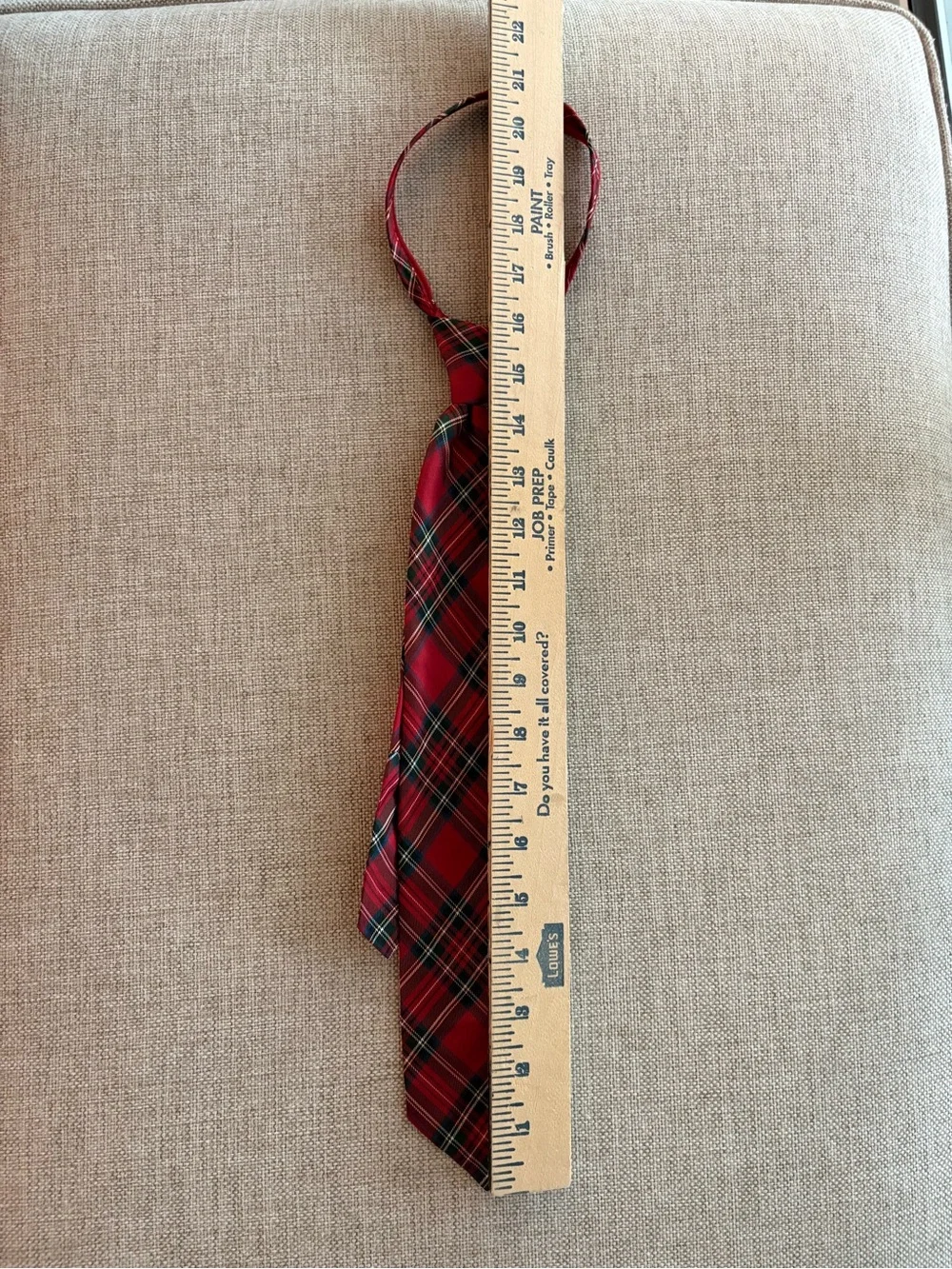 Talbots Kids Red Tartan Plaid Adjustable Zip Tie Christmas Holiday